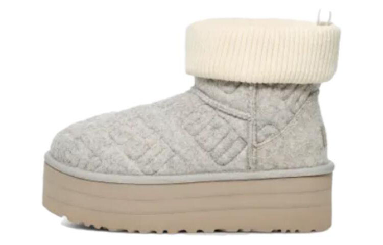 Ботинки зимние женские UGG с узором, серый
