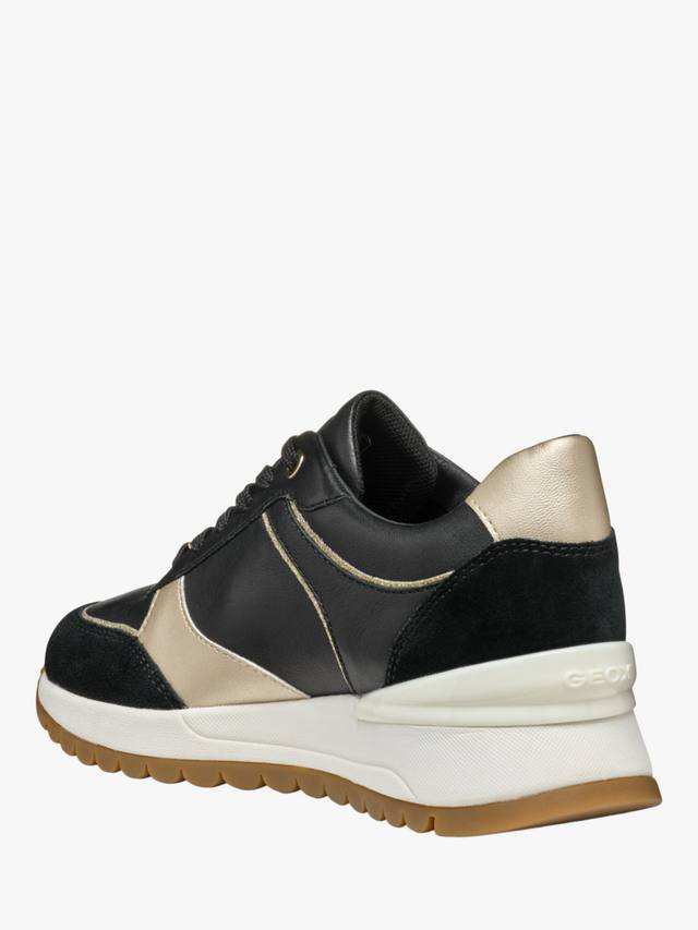 Кожаные кроссовки desya Geox, цвет Black/Light Gold — фото 3