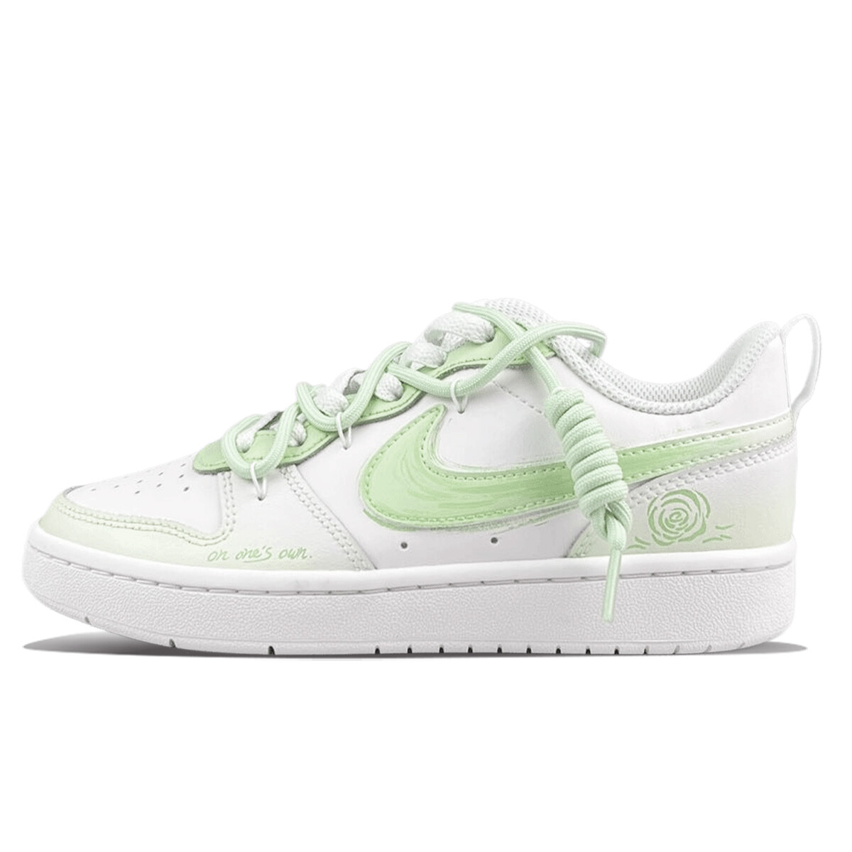 

Кроссовки Nike Court Borough Skateboarding Shoes Women's Low-top Green, белый