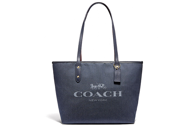 

COACH Городская холщовая сумка с кожаной вставкой