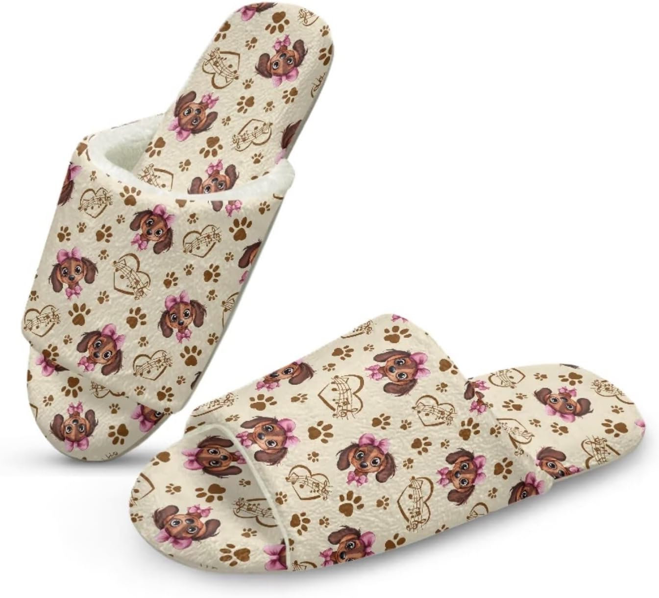 

Домашние тапочки Forchrinse для женщин и мужчин с открытым носком, гостевые тапочки, можно стирать, многоразовые, для спа и отеля, Dog Print