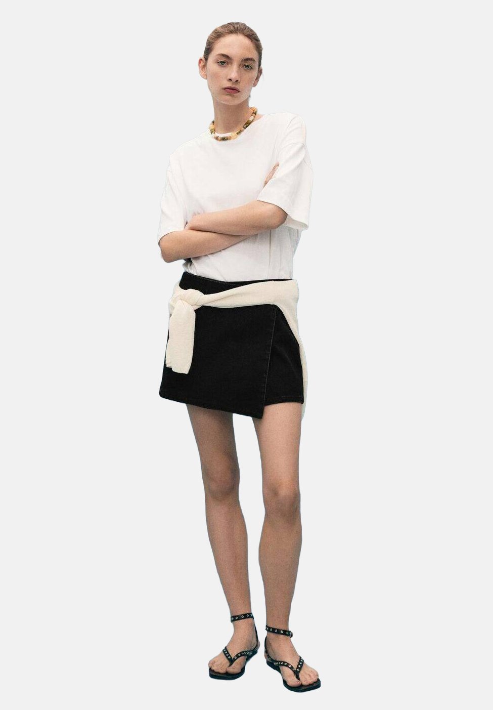 

Джинсовая юбка A-line skirt Mango, цвет Black Denim