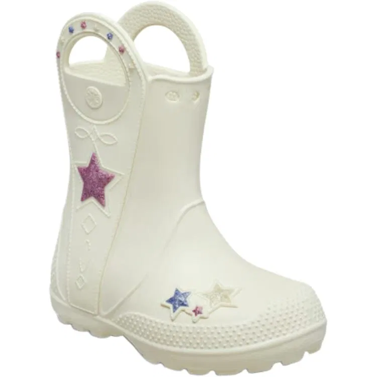 Детские дождевые сапоги Handle It Waterproof High Top Crocs бежевые — фото 4