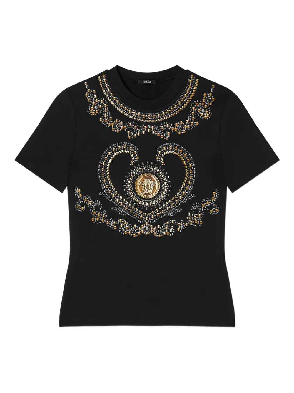 

Футболка с кристаллами VERSACE, черный