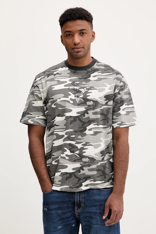 

Хлопковая футболка Guess Originals, серый