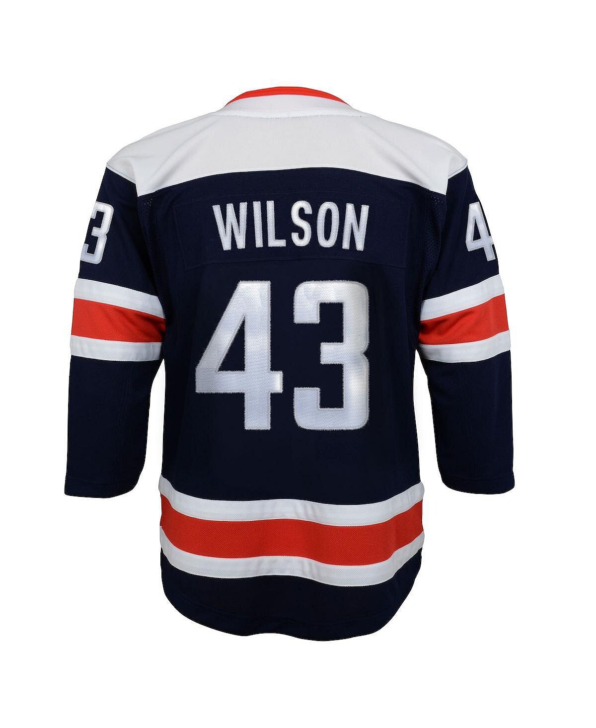 Джерси Big Boys Tom Wilson Navy Washington Capitals 2020/21 запасного игрока премьер-министра Outerstuff — фото 4