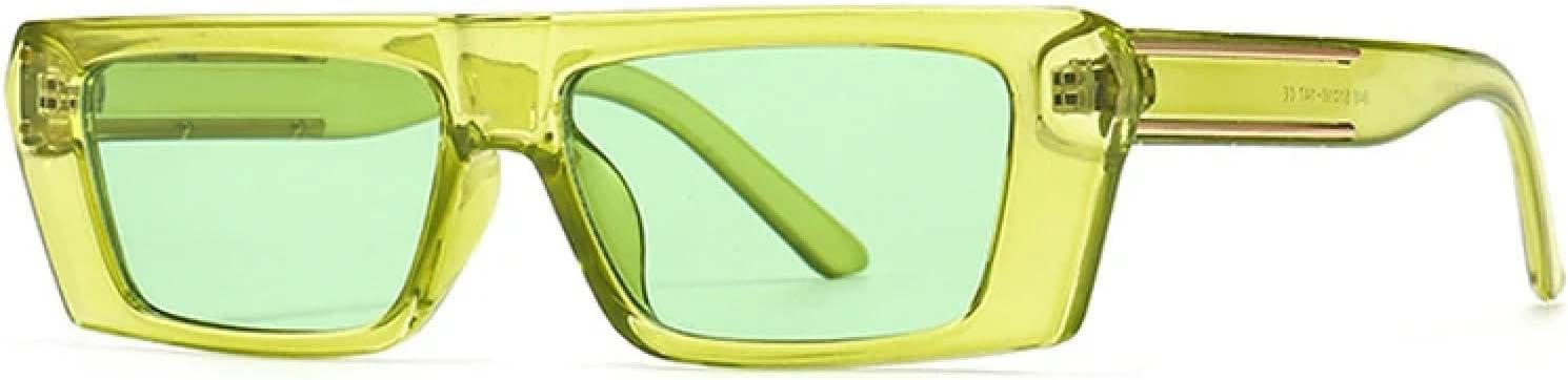 

Ретро маленькие прямоугольные солнцезащитные очки для женщин, модные градиентные очки с защитой от УФ-излучения для мужчин, полосатые солнцезащитные очки TVTBBVV, Green Green