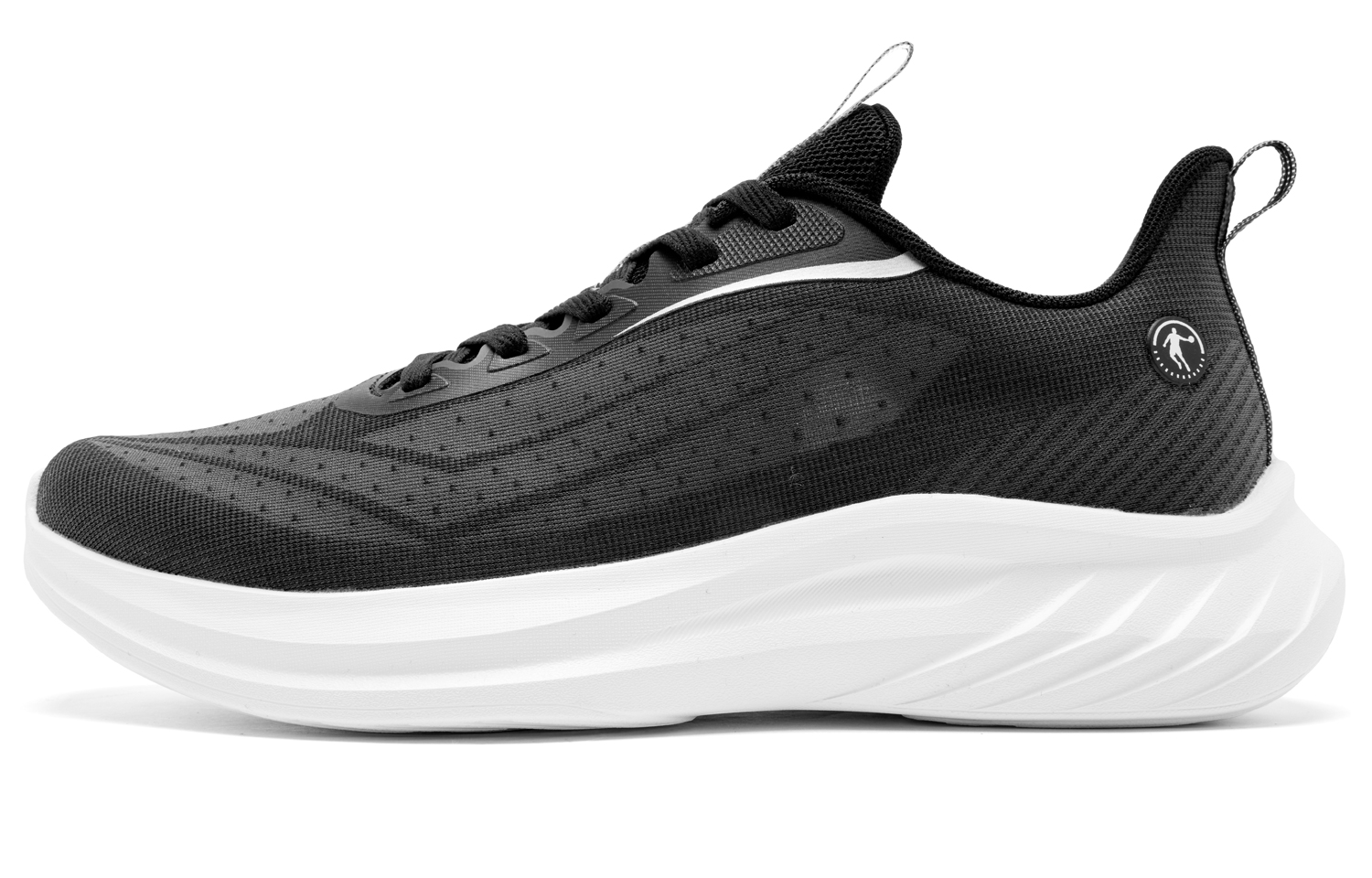 

QIAODAN Амортизирующие нескользящие износостойкие низкие повседневные кроссовки для бега men's black white