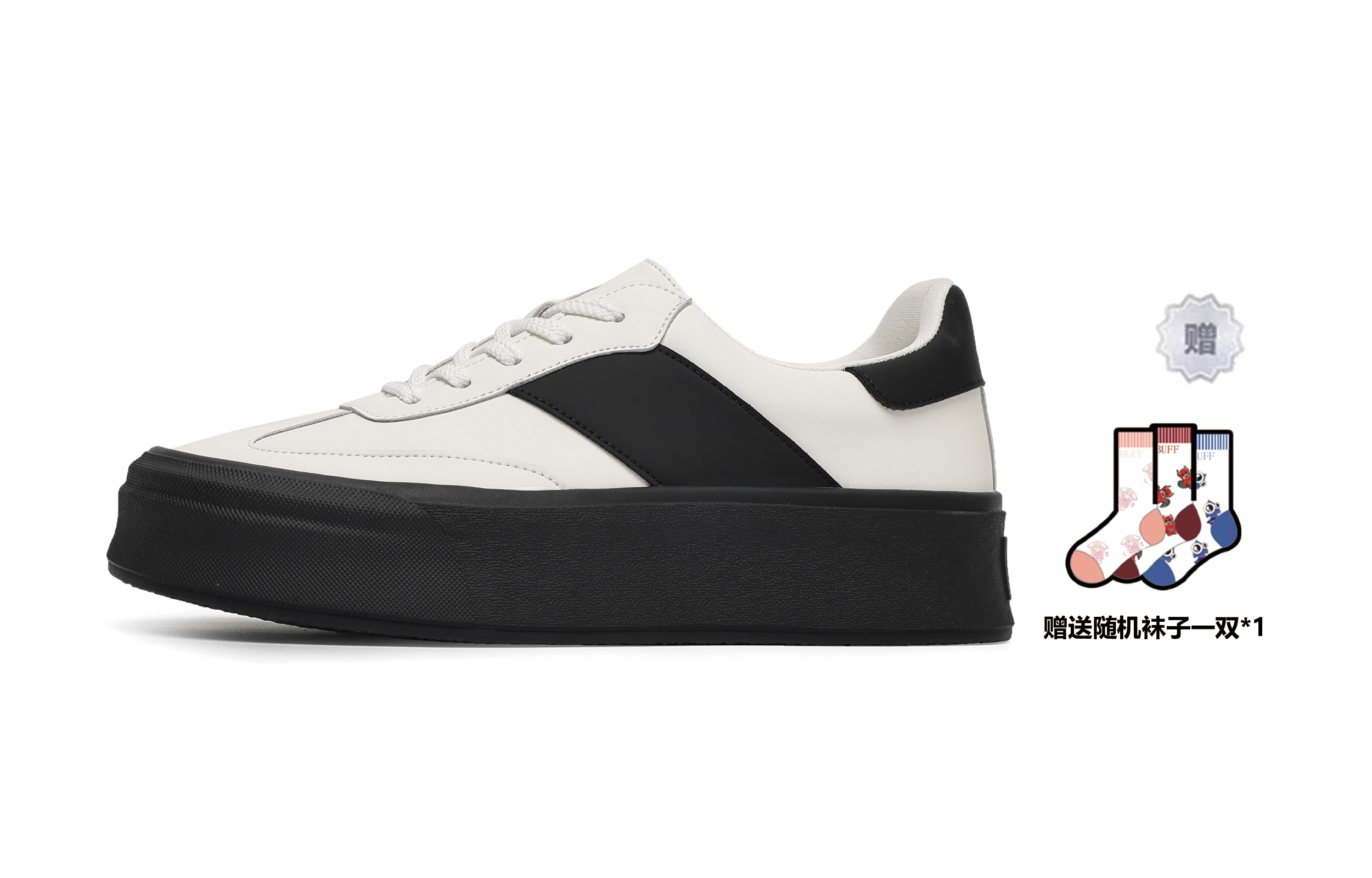 

BUFFALO BOUND Антискользящие износостойкие низкие скейтерские кроссовки унисекс белый черный - белый черный, цвет White Black