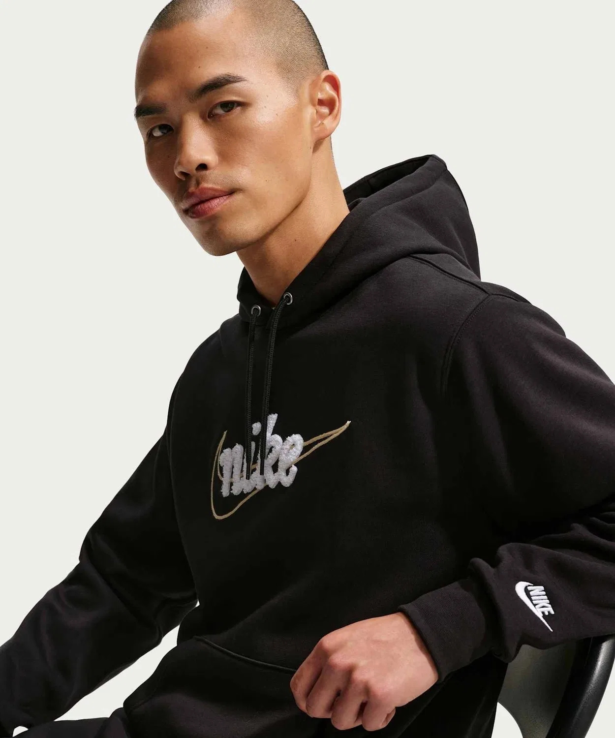 Флисовая худи Nike Sportswear Club мужская, чёрный — фото 3