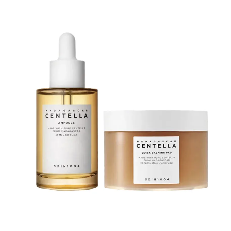SKIN1004 Набор для ухода за кожей с сывороткой Centella Asiatica и ватными дисками для увлажнения и восстановления, Two-Piece Set: Centella Asiatica Serums 100ml+Cotton Sheets 70 Pcs/Box — фото 2