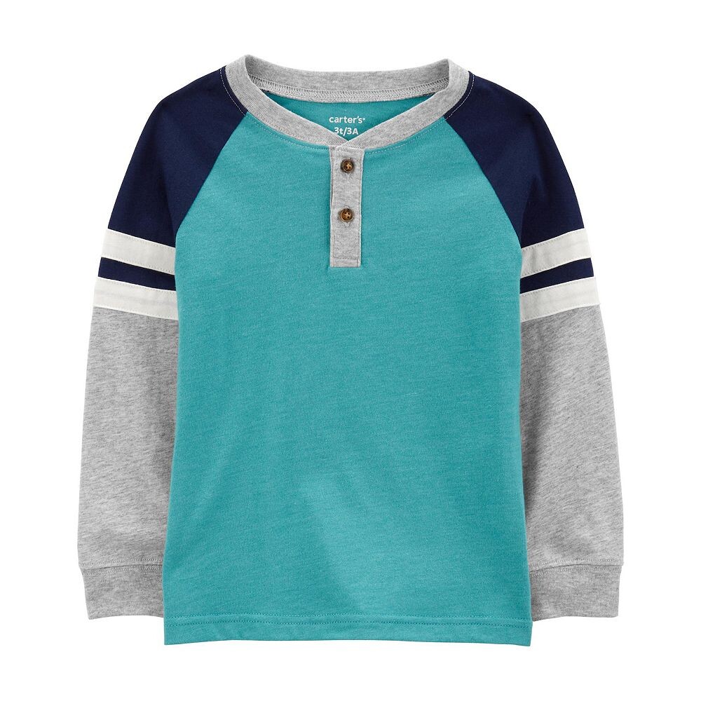 

Футболка Carter's Henley с цветными блоками для маленьких мальчиков, синий