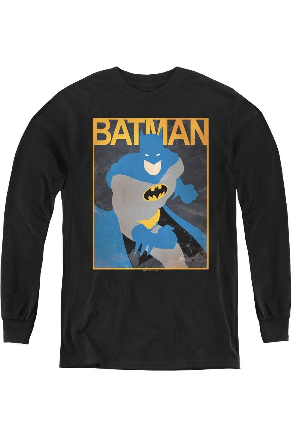 

Футболка с длинным рукавом для подростков с простым постером Batman BM Gildan, черный