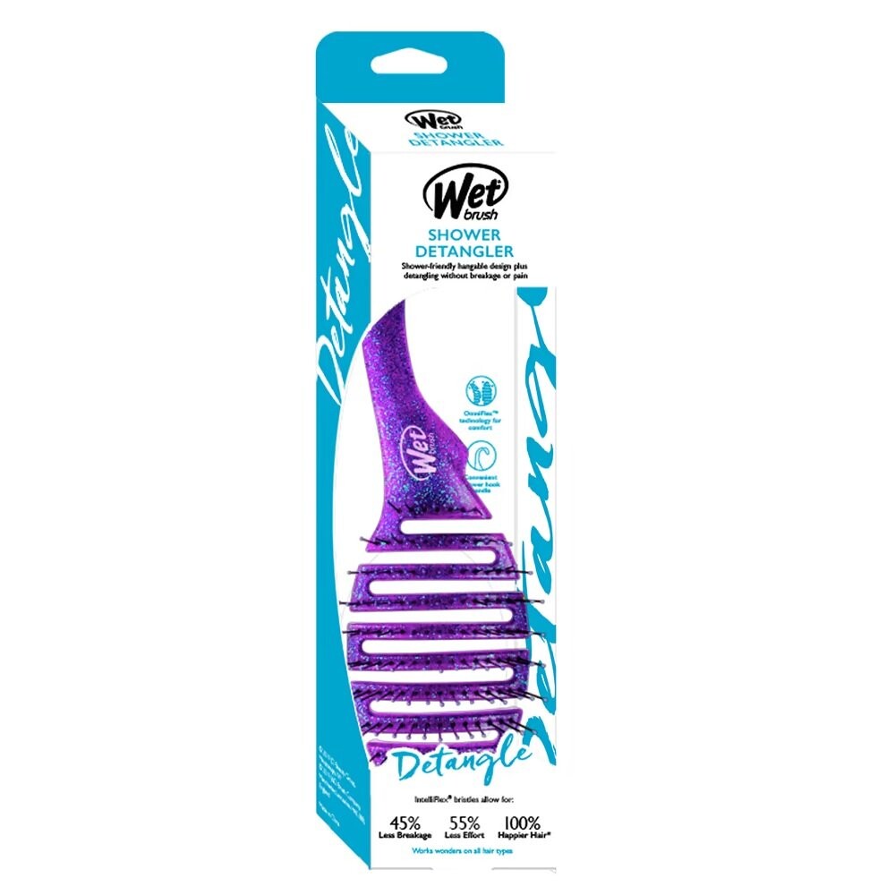Wet Brush, Распутывающая щетка для душа, Распутывающая щетка для душа с фиолетовыми блестками — фото 3