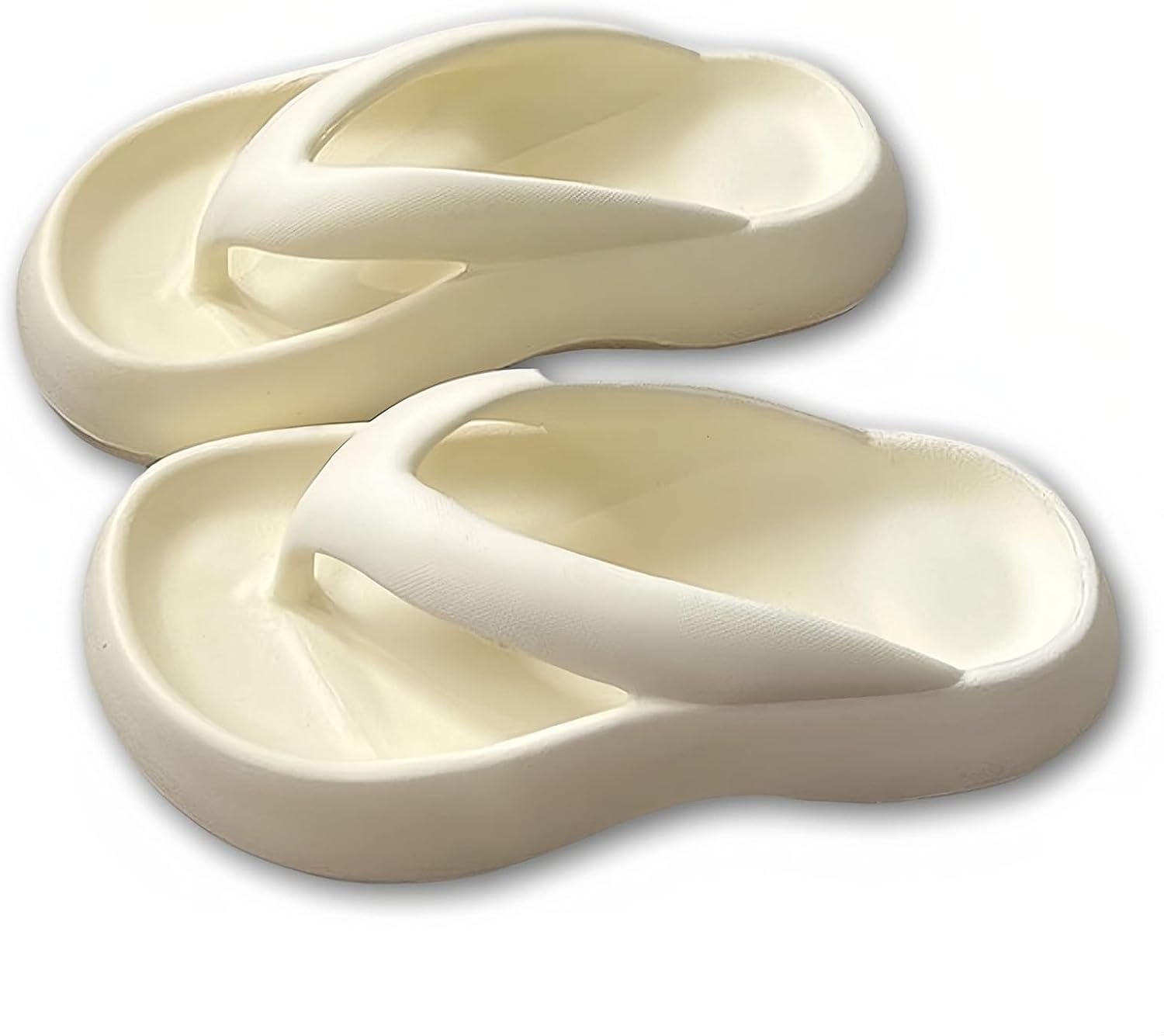 

Нескользящие облакообразные шлепанцы для мужчин и женщин с толстой и легкой подошвой, пляжные шлепанцы, мягкие с подушкой, удобные пляжные сандалии, EVA, комфортные для прогулок и спа Swezida, белый