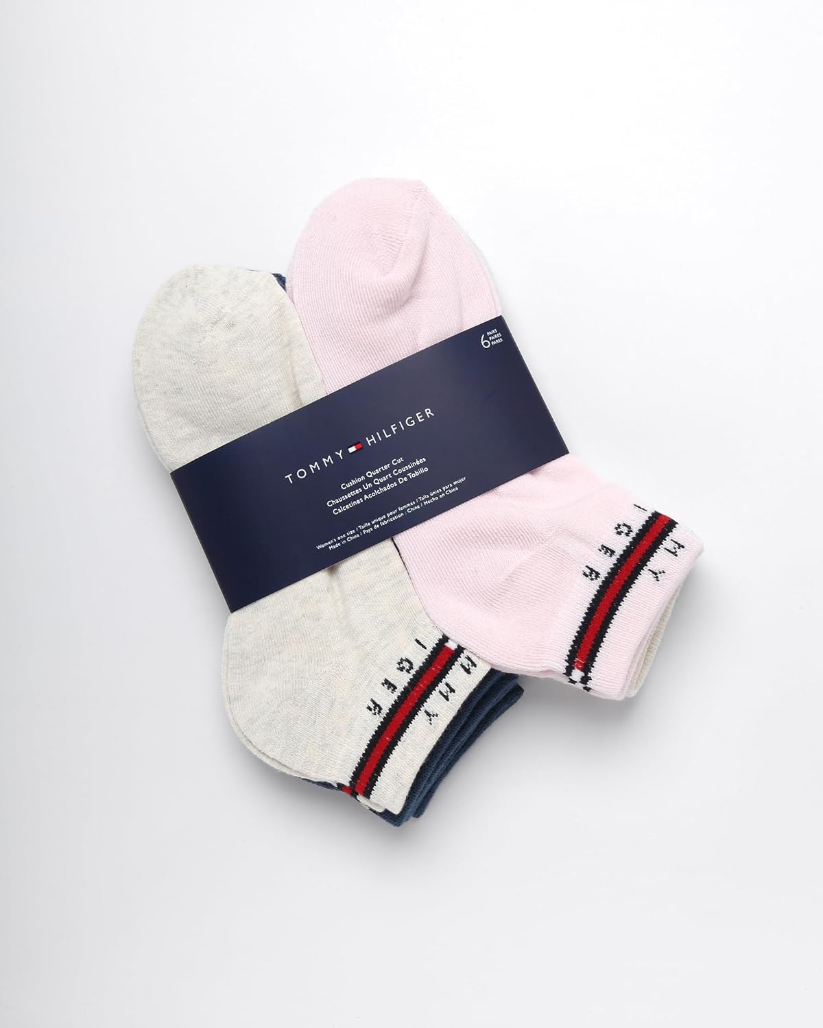 Женские носки Tommy Hilfiger Quarter - 6 пар мягких эластичных спортивных носков до щиколотки с мягкой подкладкой для женщин (размер: 4-10), Beige Heather Assorted — фото 3
