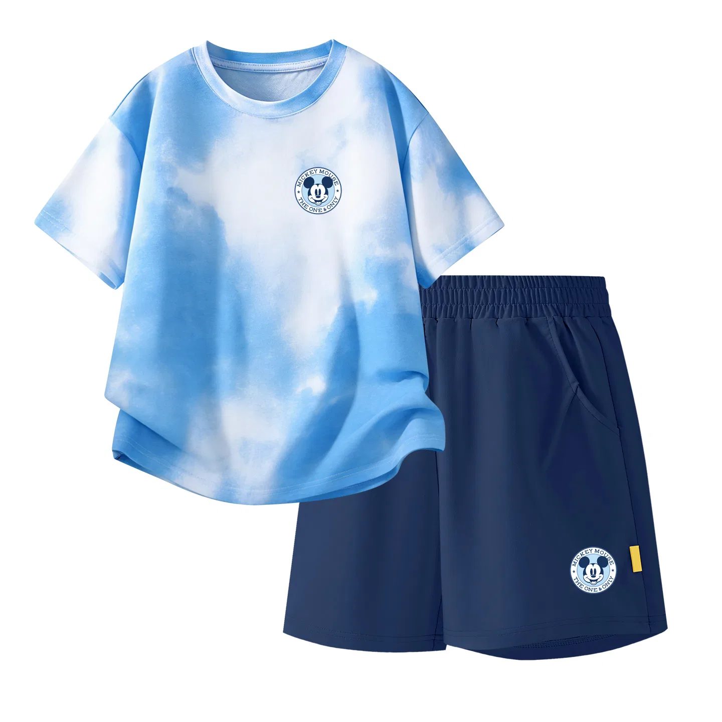 Детский спортивный костюм Casual Sportswear 2 Piece Set Disney, Dark Indigo Blue+Round Logo Mickey Mouse K_Bottom Right Deep Sea Blue — фото 4