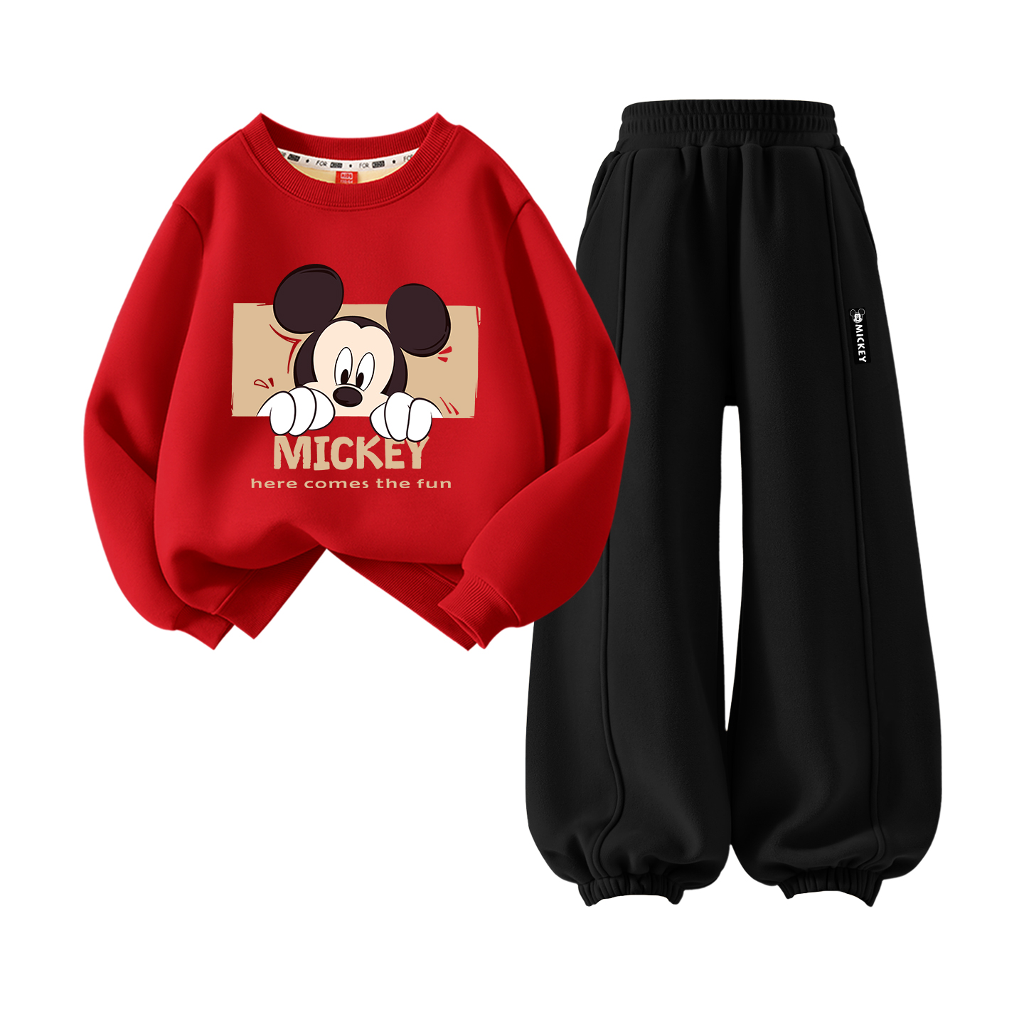 Детский спортивный комплект Casual Sportswear 2 Piece Set Disney, [Thickened and Fleece-Lined]Di Online Vintage Green+Di Long Hook-and-Loop Black — фото 4