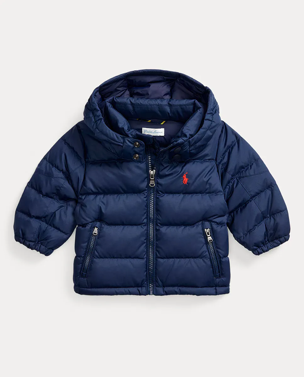 

Утепленный пуховик с капюшоном для мальчика Polo Ralph Lauren, темно-синий