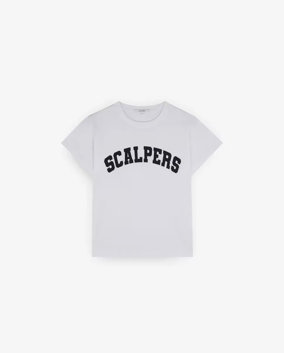 

Женская хлопковая футболка с логотипом Scalpers, белый