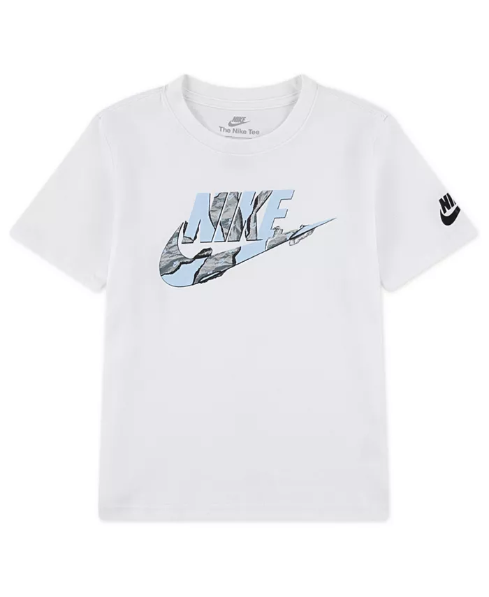 

Мальчики 2T-7 футболка Unwrapped Futura с круглым вырезом Nike, белый