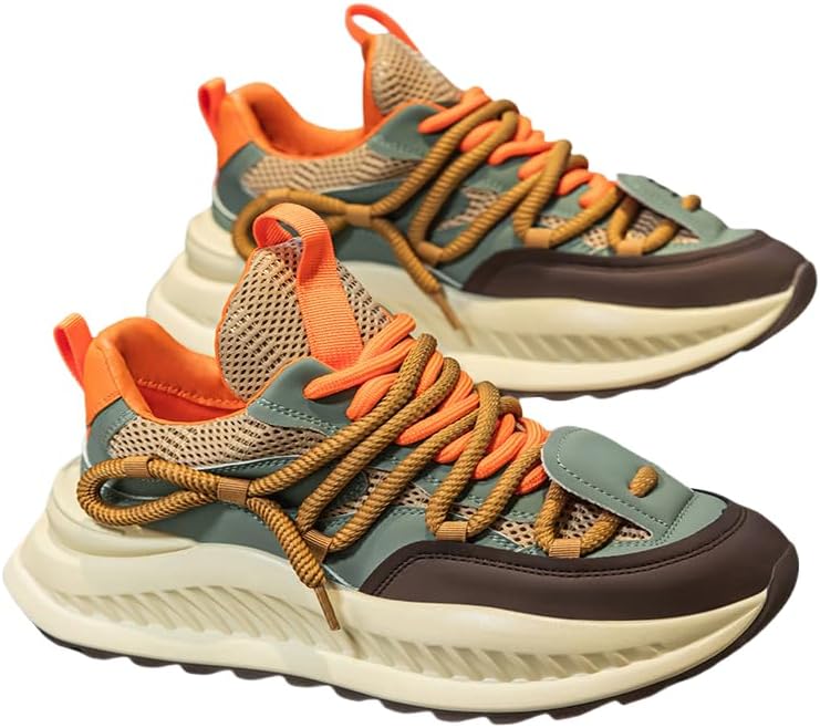 

Мужские стильные кроссовки в уличном стиле с колорблоком для скейтборда, удобные, нескользящие, прочные с толстой подошвой, подходят для активного отдыха и для всех сезонов Hhhchpm, зеленый