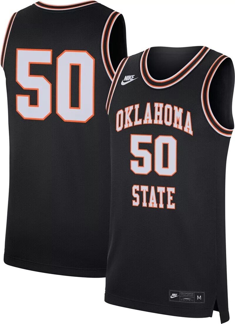 

Мужская черная баскетбольная майка Nike Oklahoma State Cowboys #50 в стиле ретро