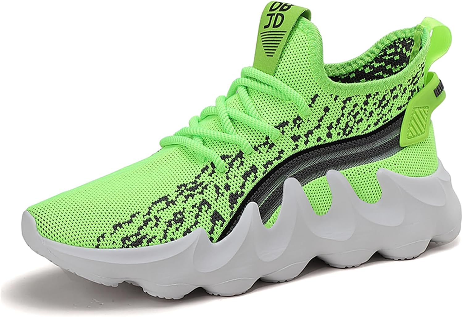 

Мужские модные кроссовки с вязаной дышащей сеткой, шнуровкой, удобной подошвой, противоскользящие, с мягкой подошвой для активного отдыха, прогулок, бега и тенниса Jhfdioy, зеленый