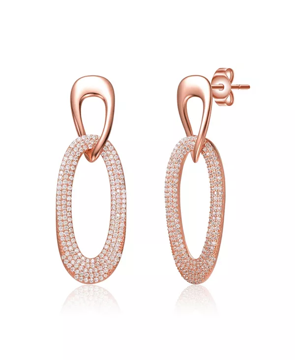 

Серьги-Капли из стерлингового серебра с покрытием из 18-каратного розового золота и кубическим цирконием Genevive, rose