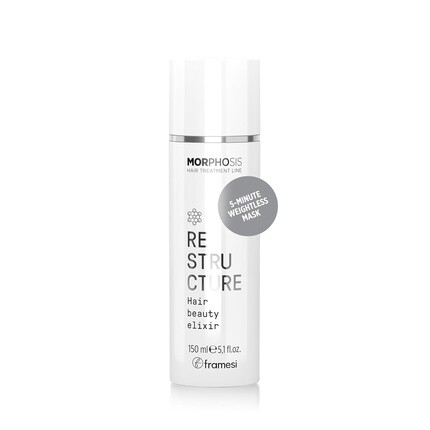 

FRAMESI Morphosis Restructure Hair Beauty Elixir 5,1 жидких унций — 5-минутная невесомая маска, восстанавливающий кондиционер с натуральными ингредиентами — безопасен для цвета