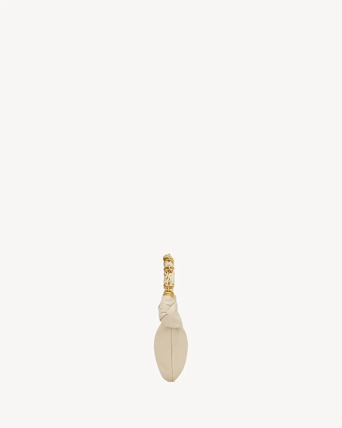 Мини-хобо AMALIA из ягнячьей кожи SAINT LAURENT, бежевый — фото 3