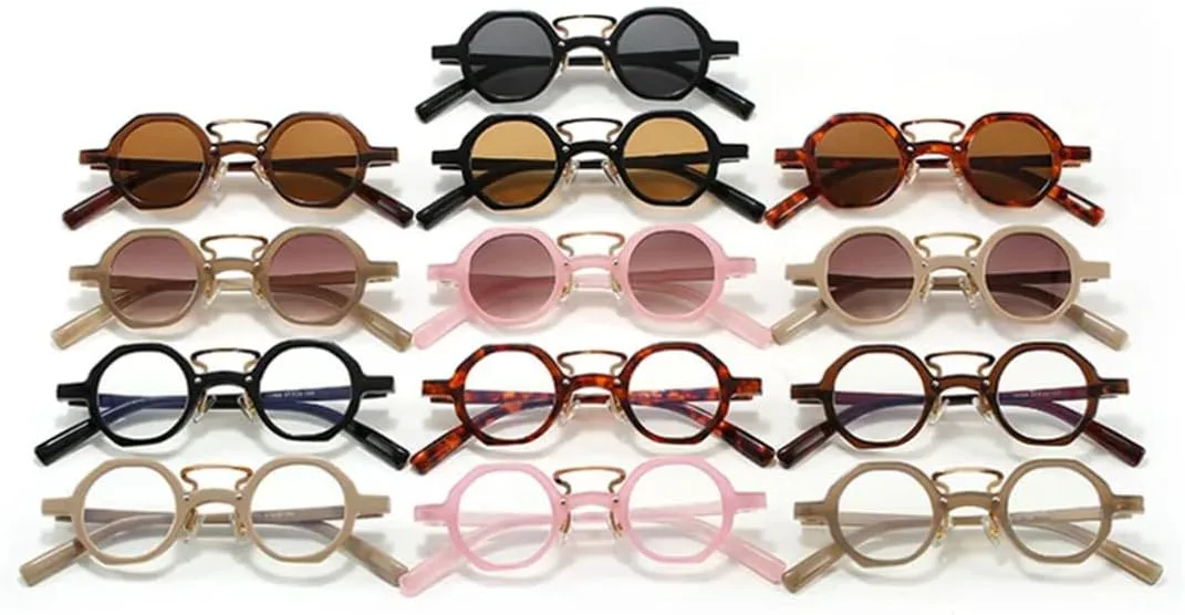 

Круглые солнцезащитные очки в стиле стимпанк для женщин и мужчин, винтажные, в стиле панк, роскошные, для активного отдыха и вождения, металлические VFDHN, 11