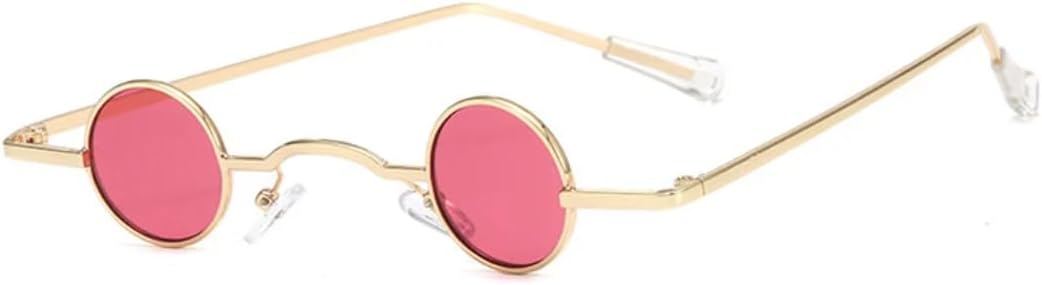 

Винтажные панк-хип-хоп маленькие круглые солнцезащитные очки в металлической оправе для женщин, модные, для вечеринок и путешествий, с защитой от УФ-излучения UV400 TVTBBVV, Gold Pink