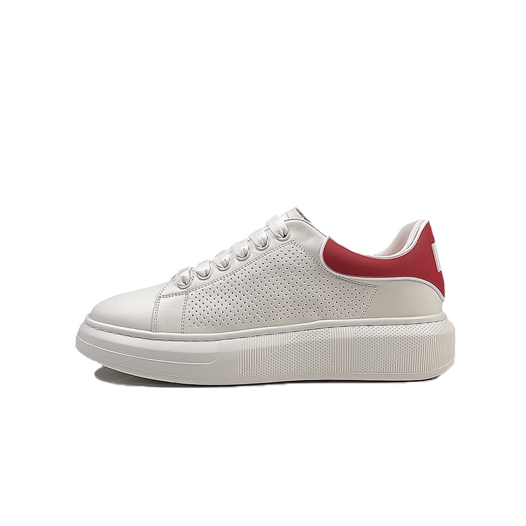 

SENJIALUO Износостойкие дышащие поддерживающие легкие мужские низкие кеды бело-красные, цвет White Red