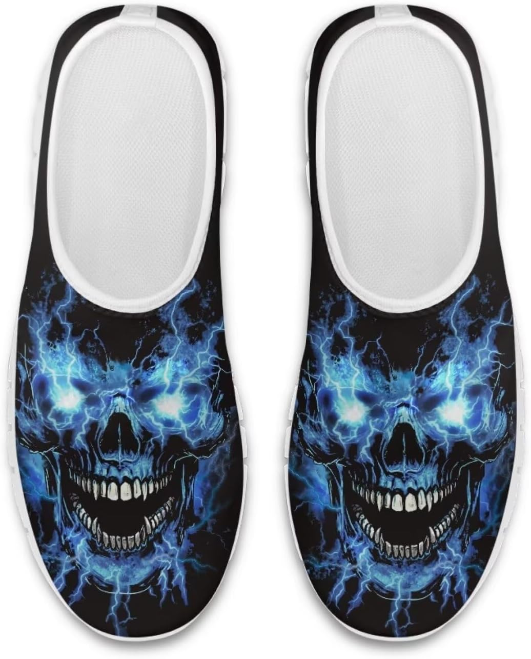

Слипоны Chaqlin с черепом, низкие кеды, удобные мягкие сетчатые теннисные кроссовки для женщин и мужчин, для тренировок, с возможностью надевания без рук, синий
