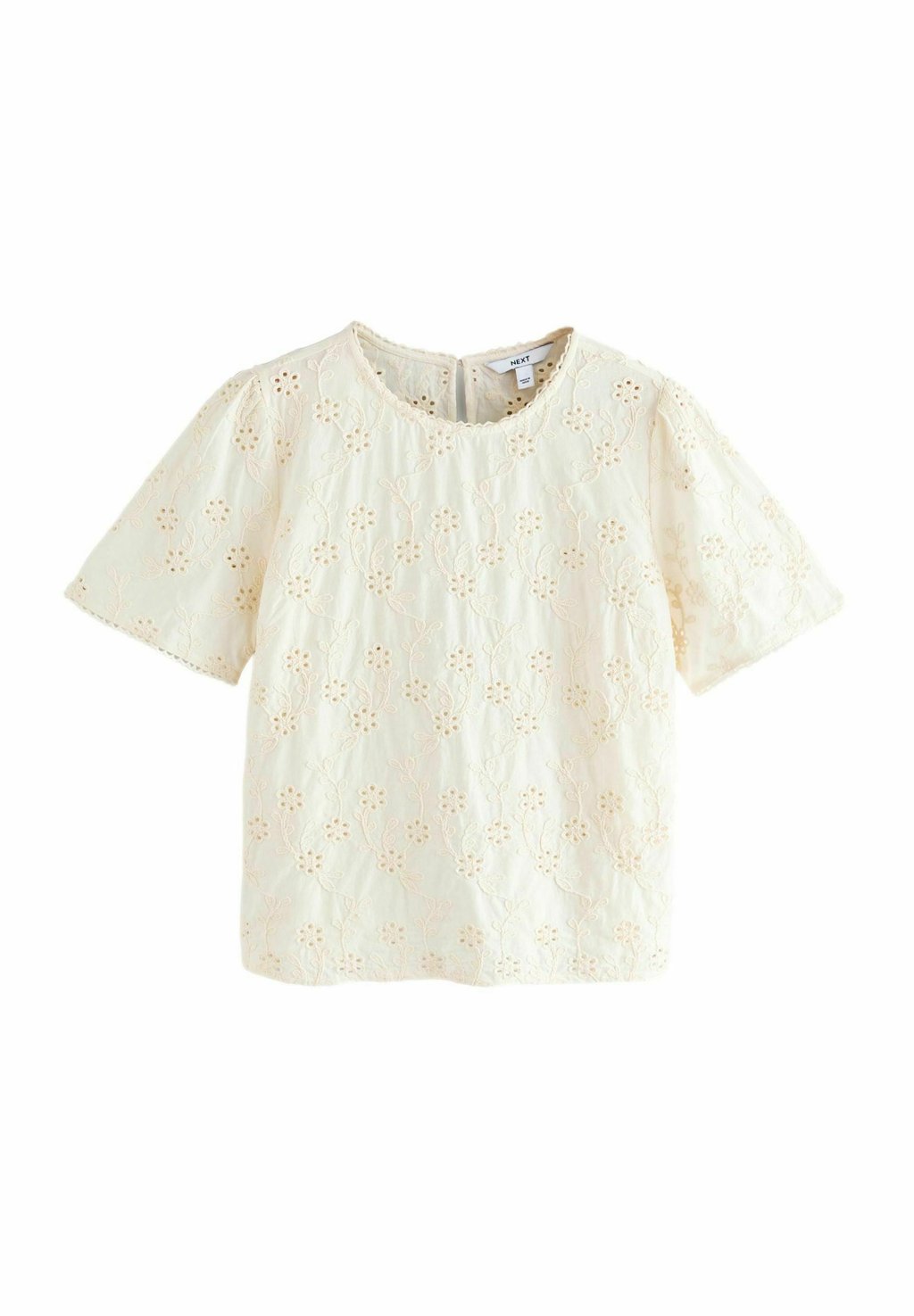 

Блуза TEXTURED FLORAL CORNELLI EMBROIDERED SHORT SLEEVE Next, бежевый