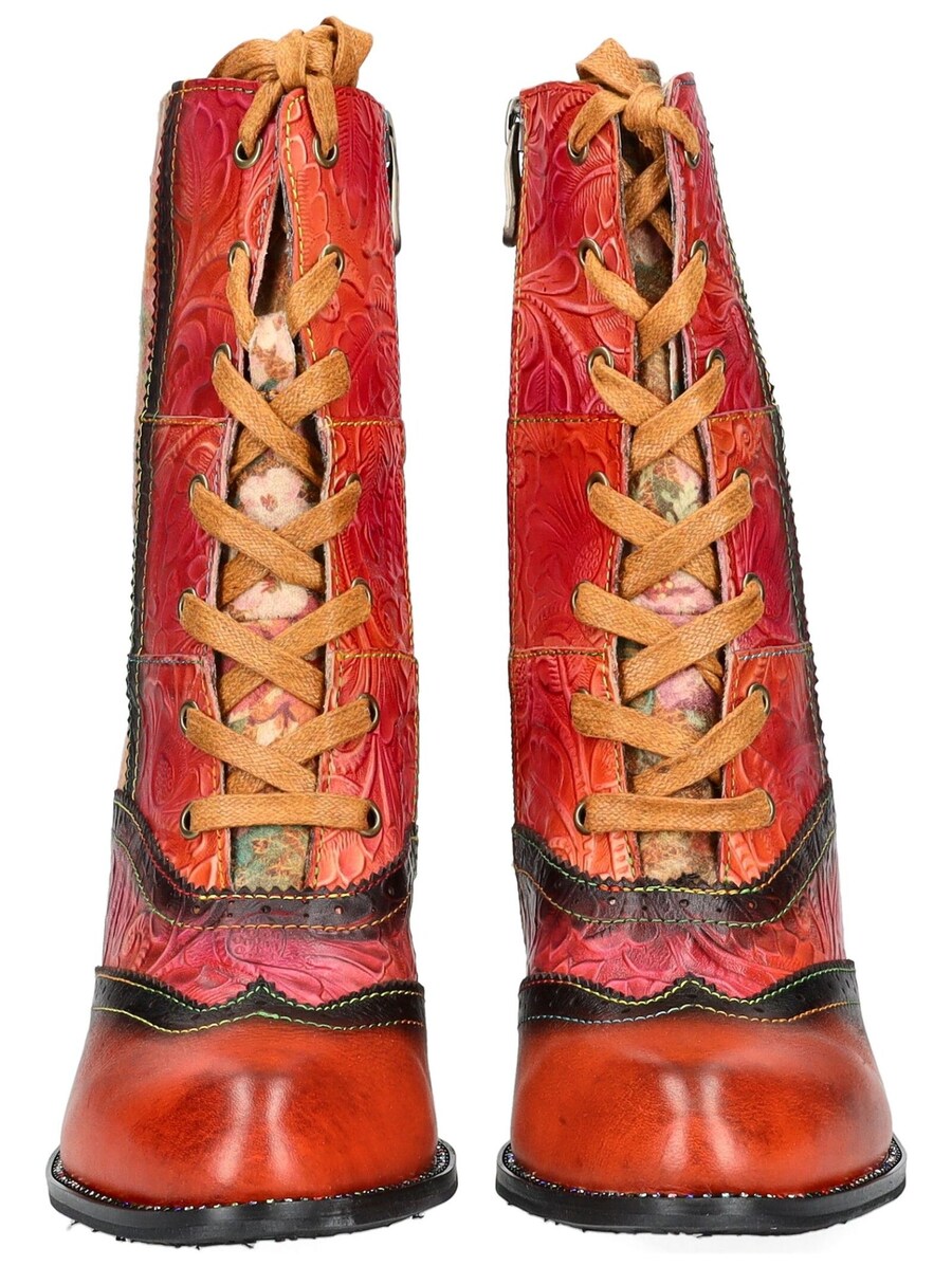 Ботильоны на шнуровке Laura Vita Lace-Up Ankle Boots, красный — фото 3