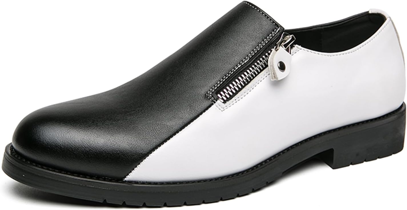 

Мужские лоферы с двумя тонами, слипоны, классические туфли на каждый день, повседневные лодочные туфли Abborora, белый/черный