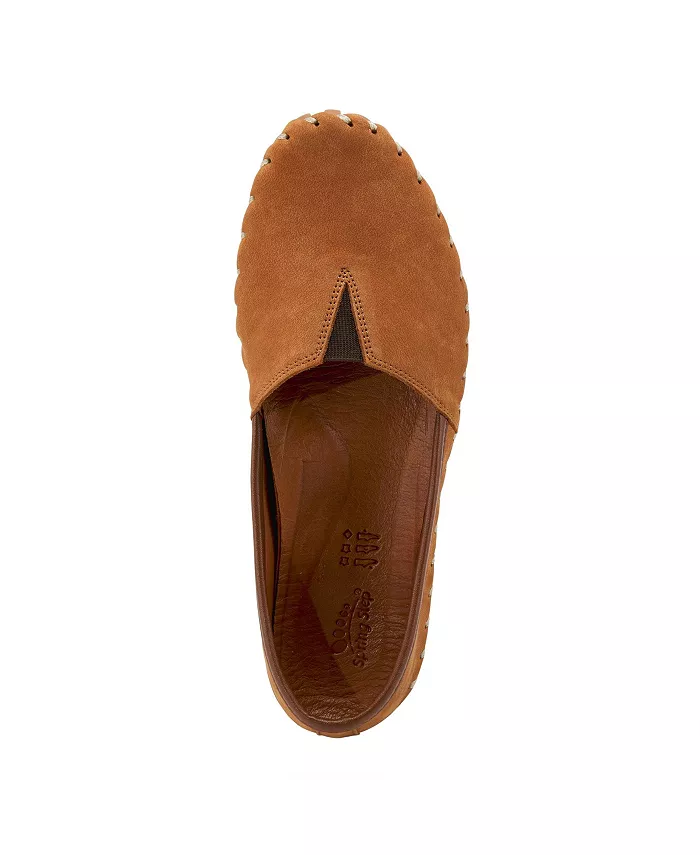 Kathaleta Suede Slip-On Comfort Туфли на плоской подошвеs с V-образной эластичной выемкой, поддержкой свода стопы и съемной стелькой Spring Step, загар/бежевый — фото 3