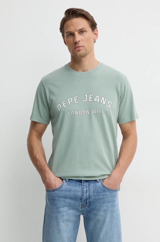 

Хлопковая футболка ALDRIDGE Pepe Jeans, зеленый