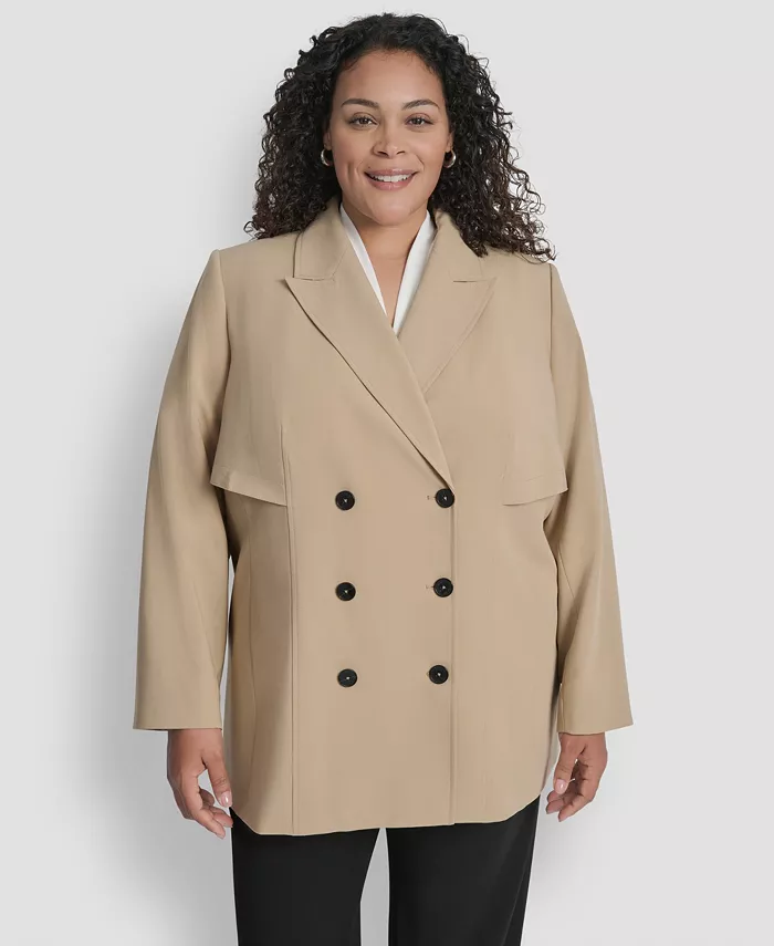 

Двубортный тренч больших размеров DKNY