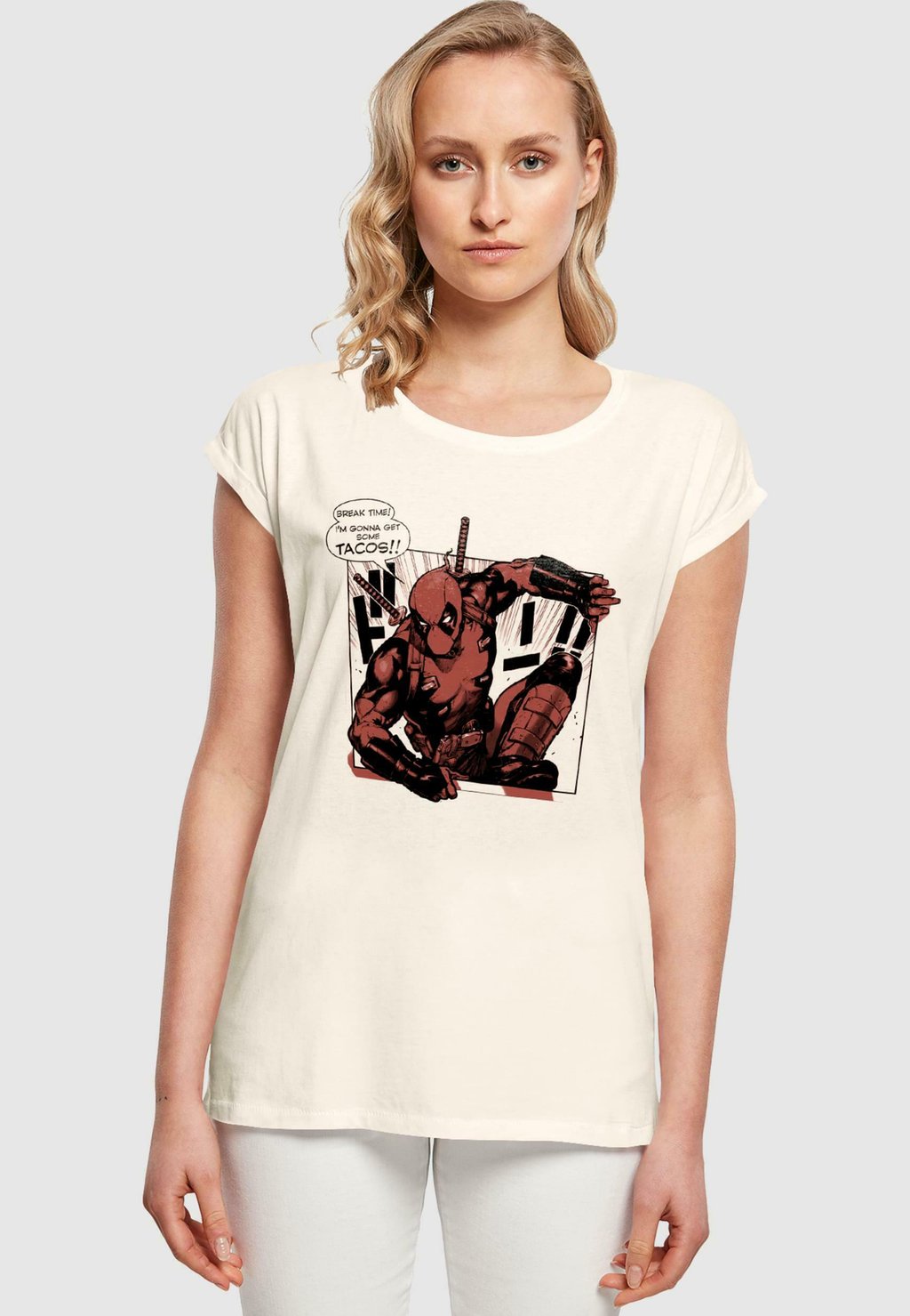 

Футболка с принтом DEADPOOL TACOS BREAKTIME ABSOLUTE CULT, песочный