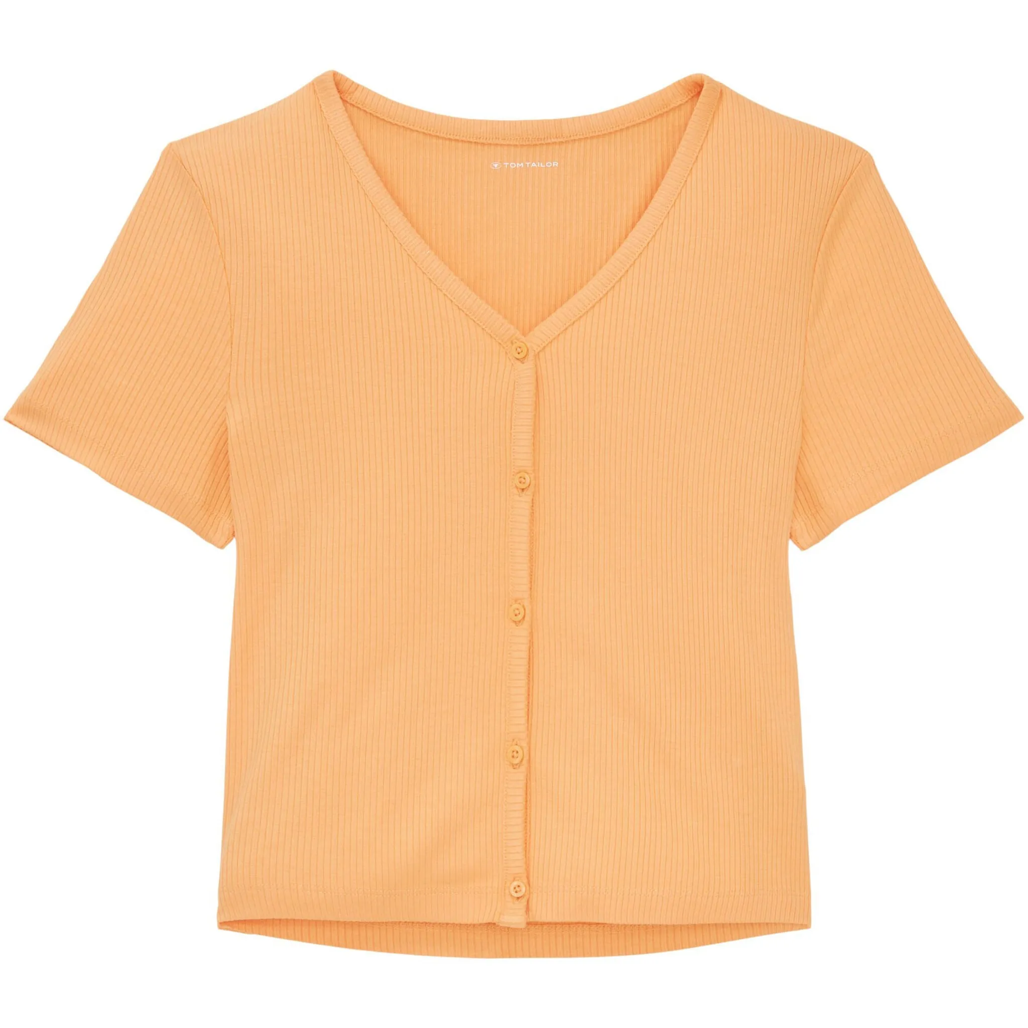 

Футболка TOM TAILOR в рубчик, цвет washed out orange