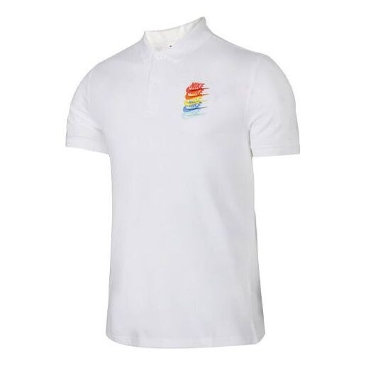 

Футболка sportswear rainbow gradient polo shirt white Nike, белый