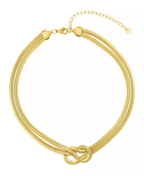 

Золотистое ожерелье-воротник с регулируемым узлом, устойчивое к потускнению Adornia, gold
