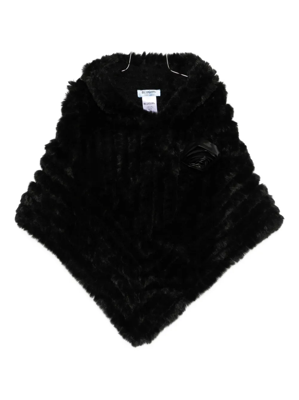 

Пончо с цветочными аппликациями Blugirl, черный