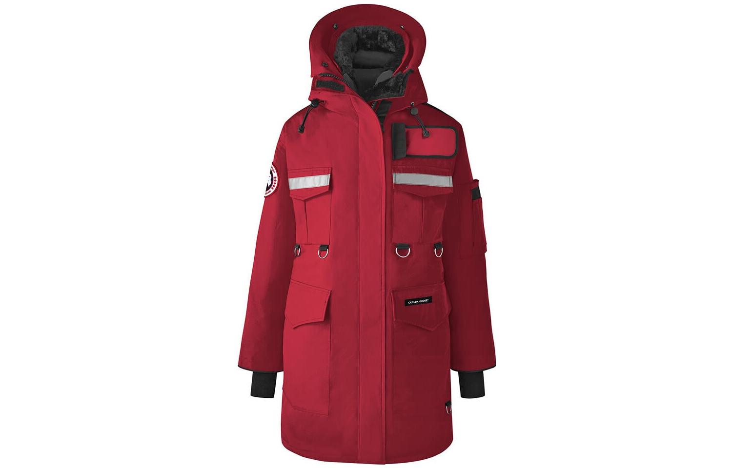 

Пуховик женский красный Canada Goose
