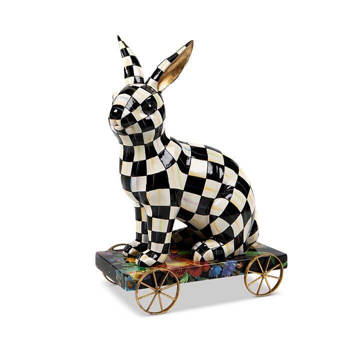 

Скульптура Mackenzie-Childs Courtly Check Bunny on Parade, мультиколор