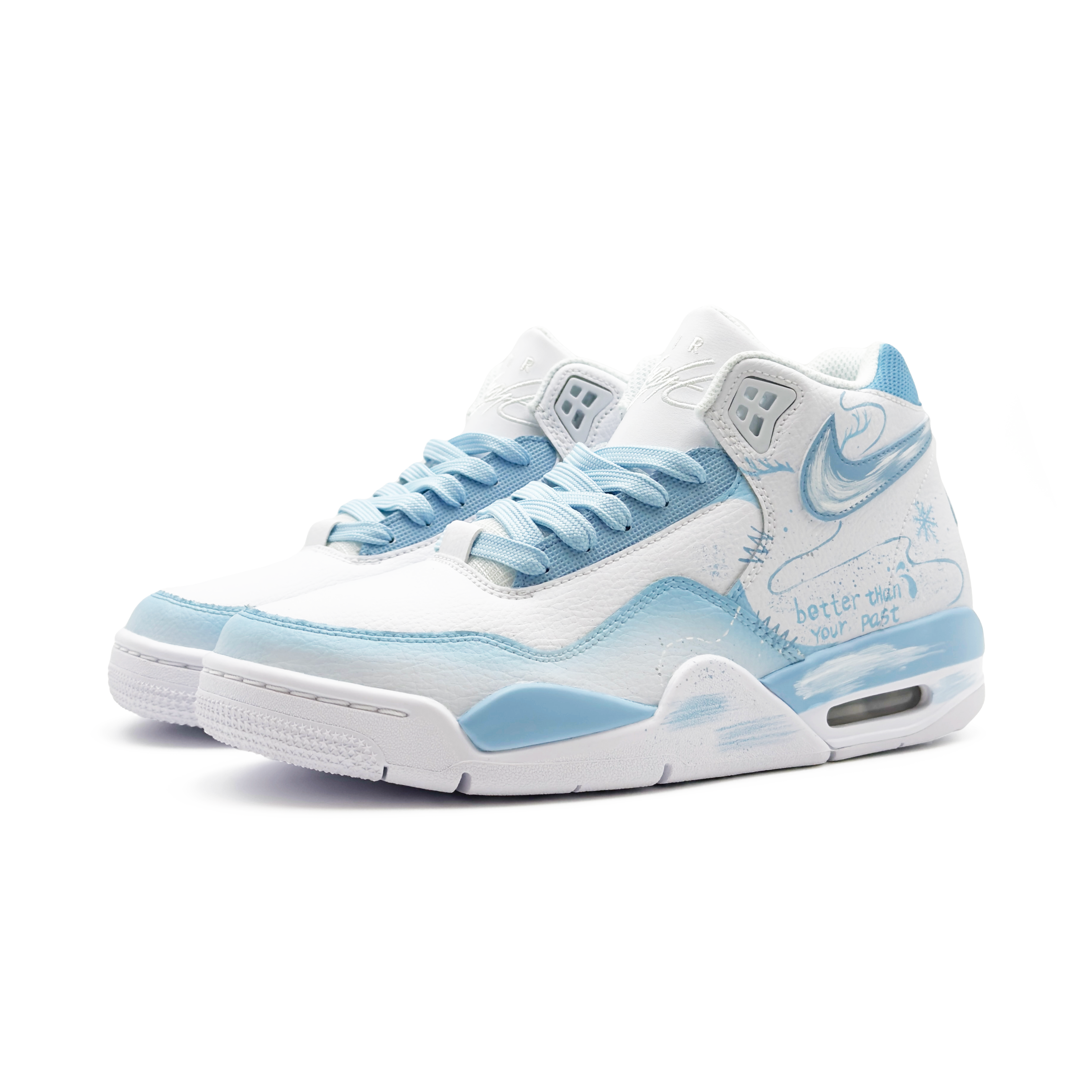Nike Кроссовки баскетбольные мужские mid top Vintage Sky Blue с амортизацией Flight Legacy Cushioning и износостойкой подошвой — фото 4