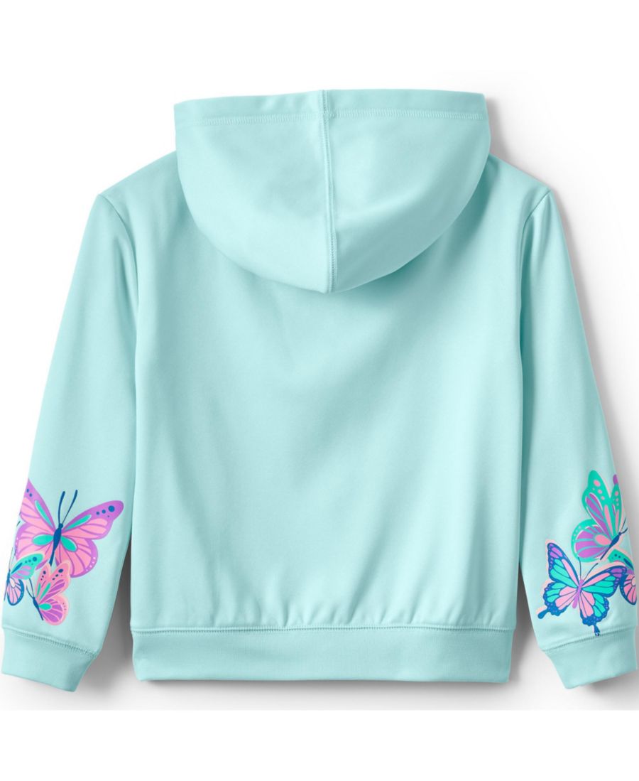 Детская спортивная толстовка с длинным рукавом Lands' End, Aqua butterflies — фото 2